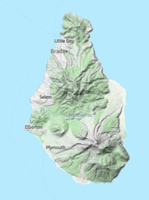 Custom 3d wooden map of Saint Georges Parish,Montserrat