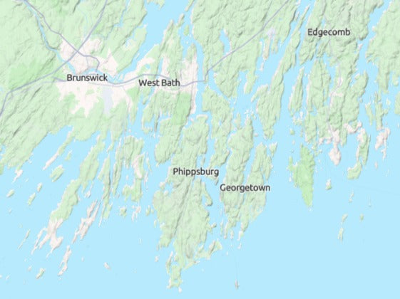 Custom 3d wooden map of Sagadahoc County,Maine,United States