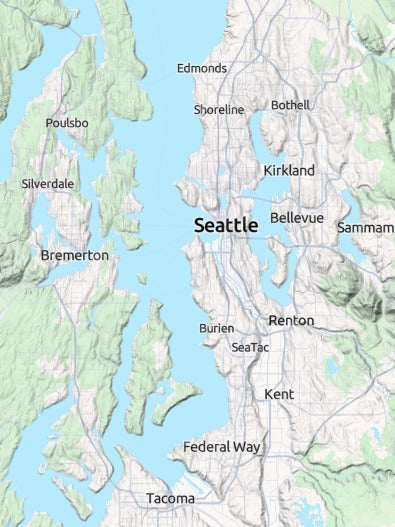 Custom 3d wooden map of King County,Washington,United States