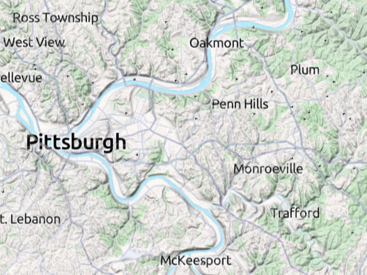 Custom 3d wooden map of Allegheny County,Pennsylvania,United States