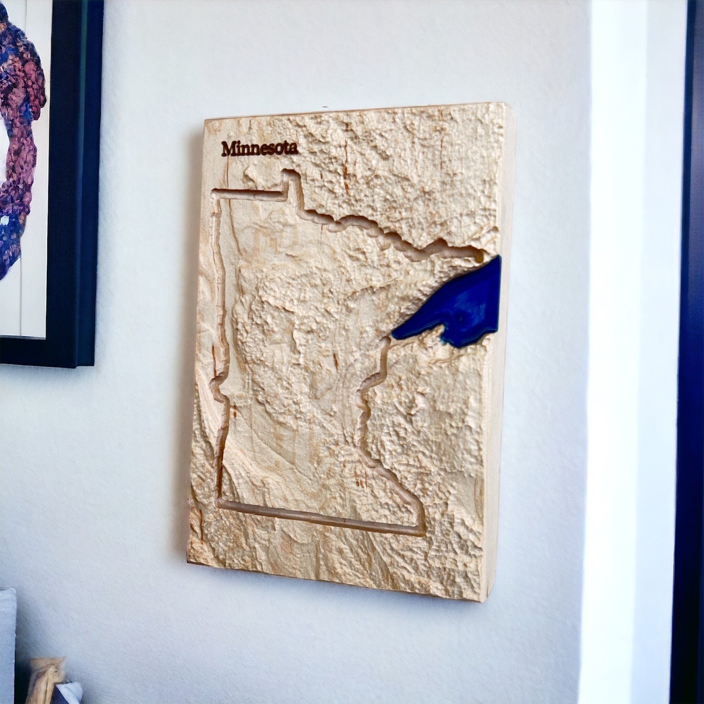 Minnesota Wood Map | 3D Relief Map Decor | Unique Wedding Birthday Housewarming Anniversary | Gift For Him | Gift For Her | Minnesota Gift