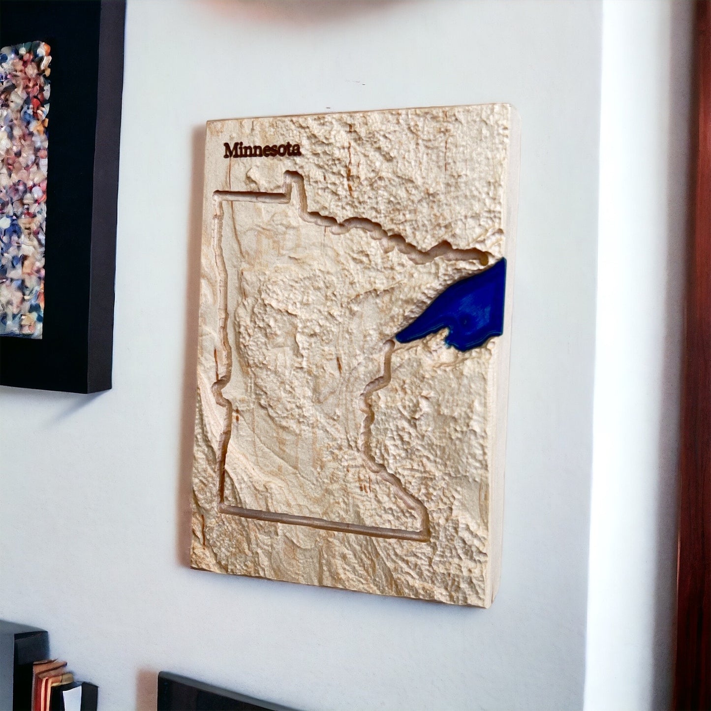 Minnesota Wood Map | 3D Relief Map Decor | Unique Wedding Birthday Housewarming Anniversary | Gift For Him | Gift For Her | Minnesota Gift