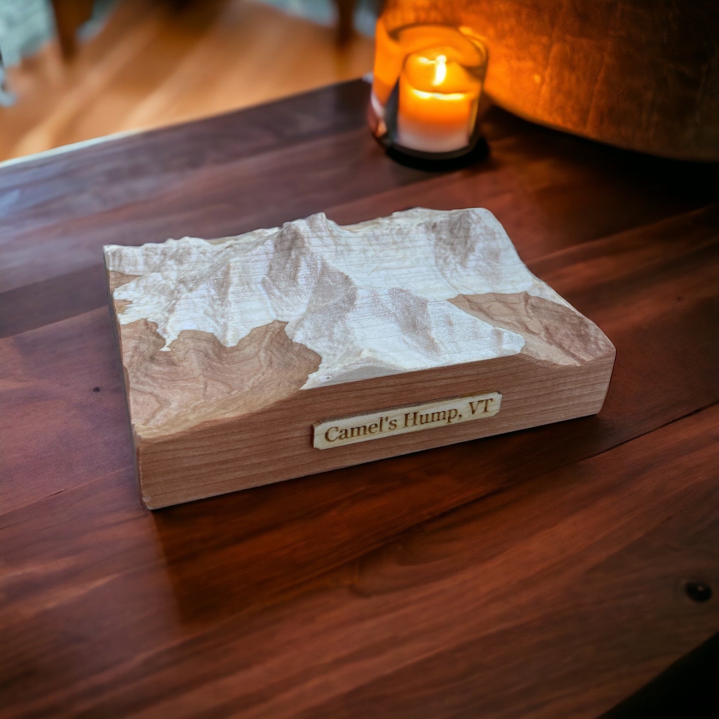 Camels Hump Vermont 3D Topographic Wood Map | Green Mountains Vermont Gift