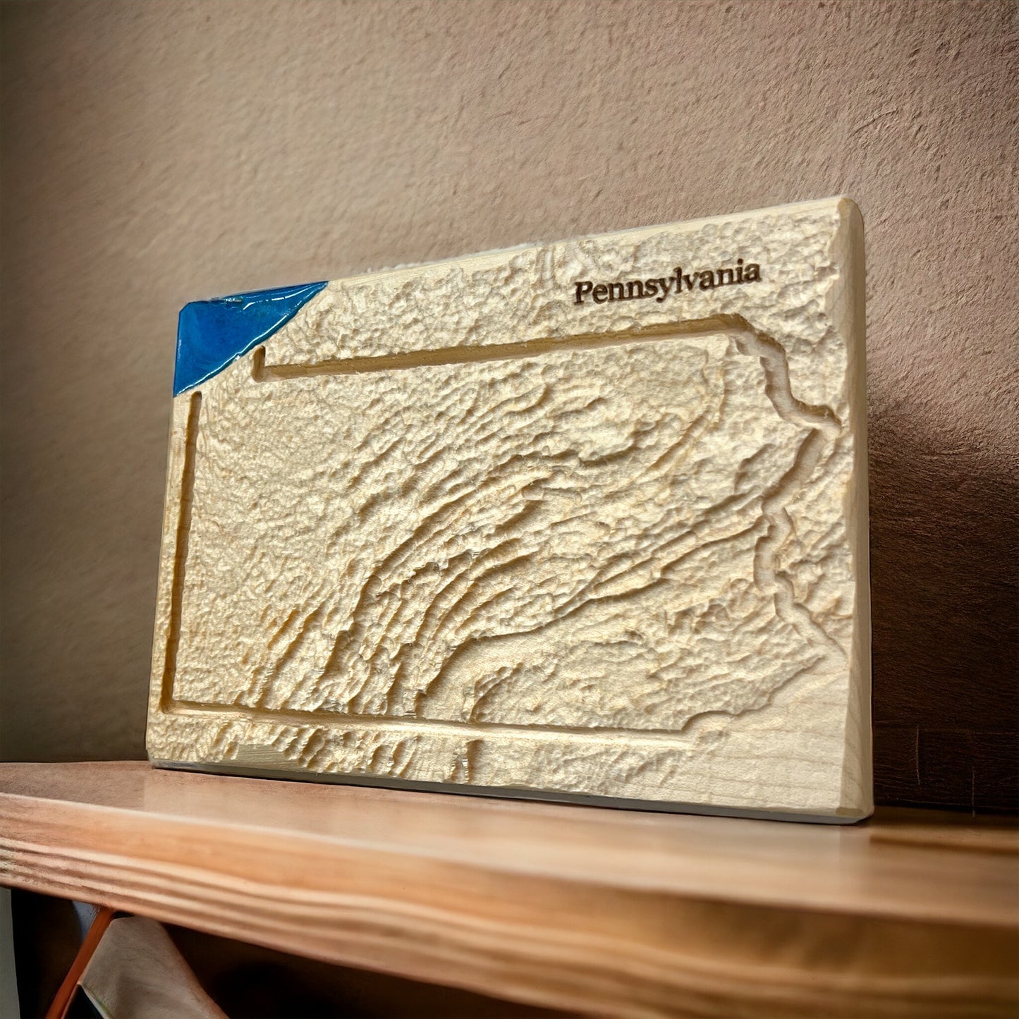 Pennsylvania Map | Pennsylvania Decor | 3D Topographic Wood Map | Unique Gift for Him and for Her | Relief Map | Pennsylvania Gift