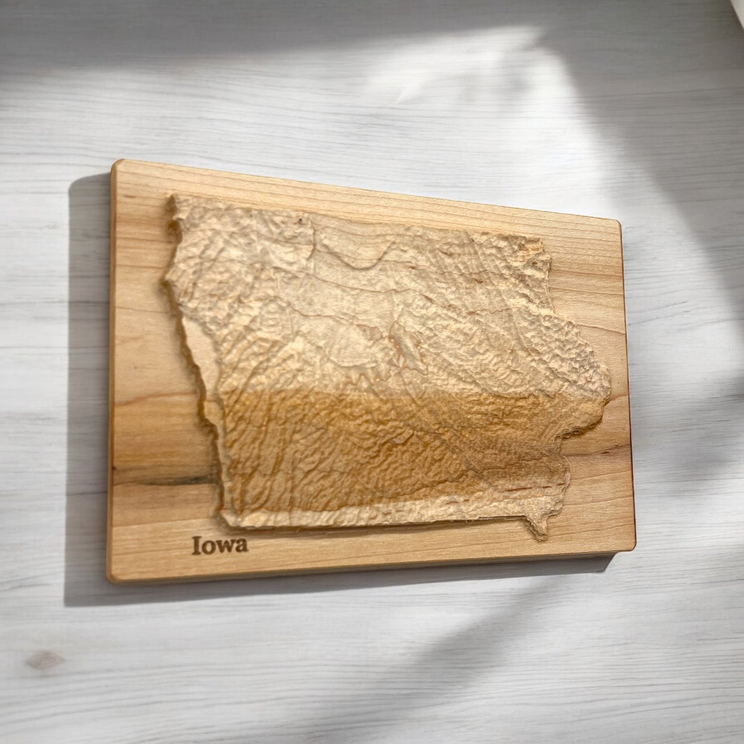 Iowa Topographic 3D Relief State Map | Iowa State Map Gift
