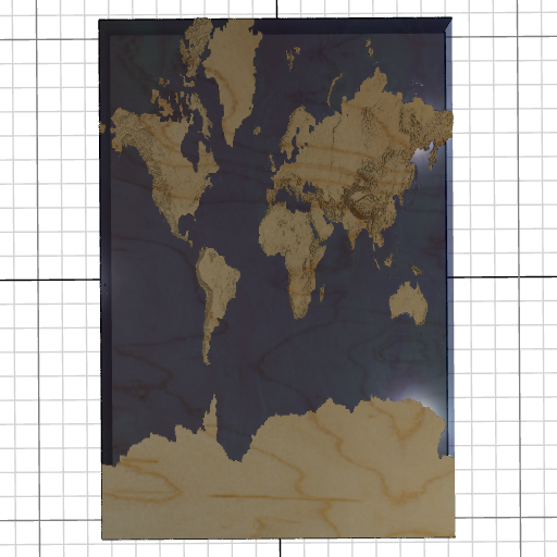Custom 3d wooden map of