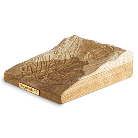 Sugarbush Ski Mountain 3D Topographic Relief Map in Wood