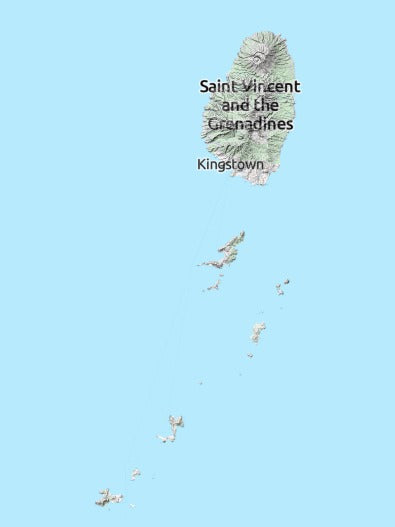 Custom 3d wooden map of Grenadines,Saint Vincent and the Grenadines