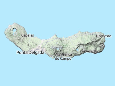 Custom 3d wooden map of São Miguel,Azores,Portugal