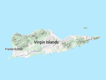 Custom 3d wooden map of Southcentral,St. Croix,U.S. Virgin Islands