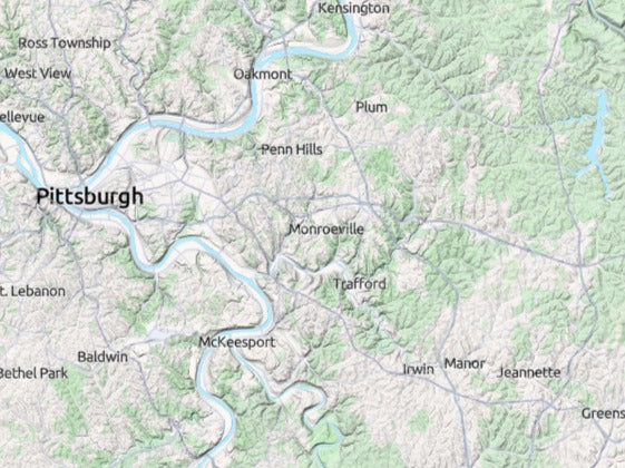 Custom 3d wooden map of Allegheny County,Pennsylvania,United States