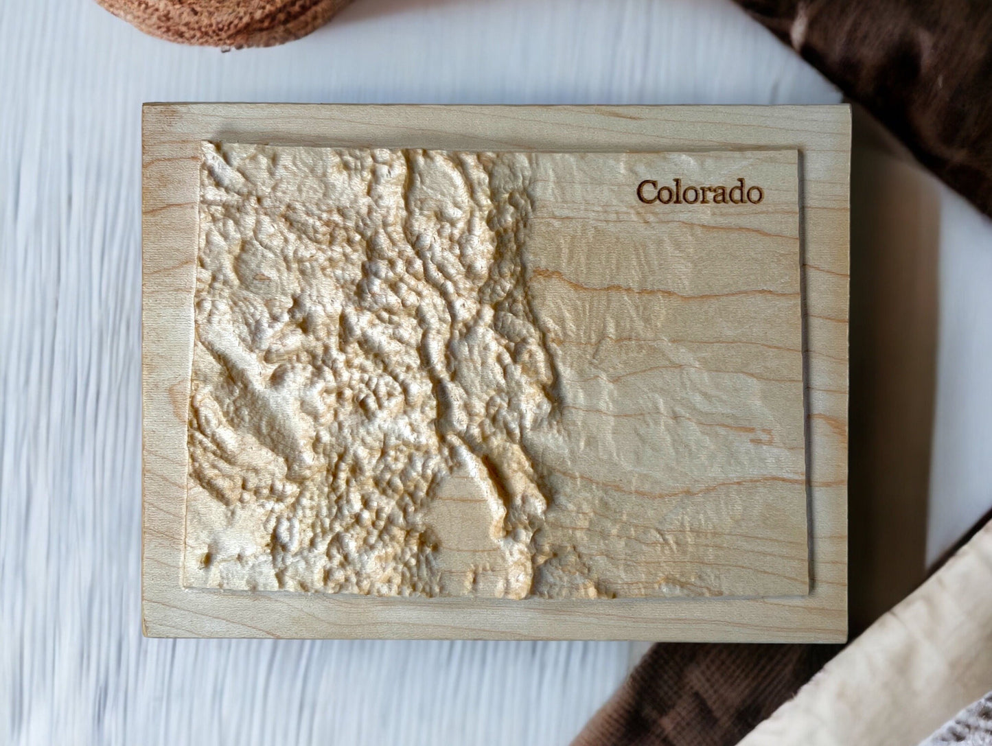 Colorado 3D Topographic Wood Carved Relief Map | Colorado Gift