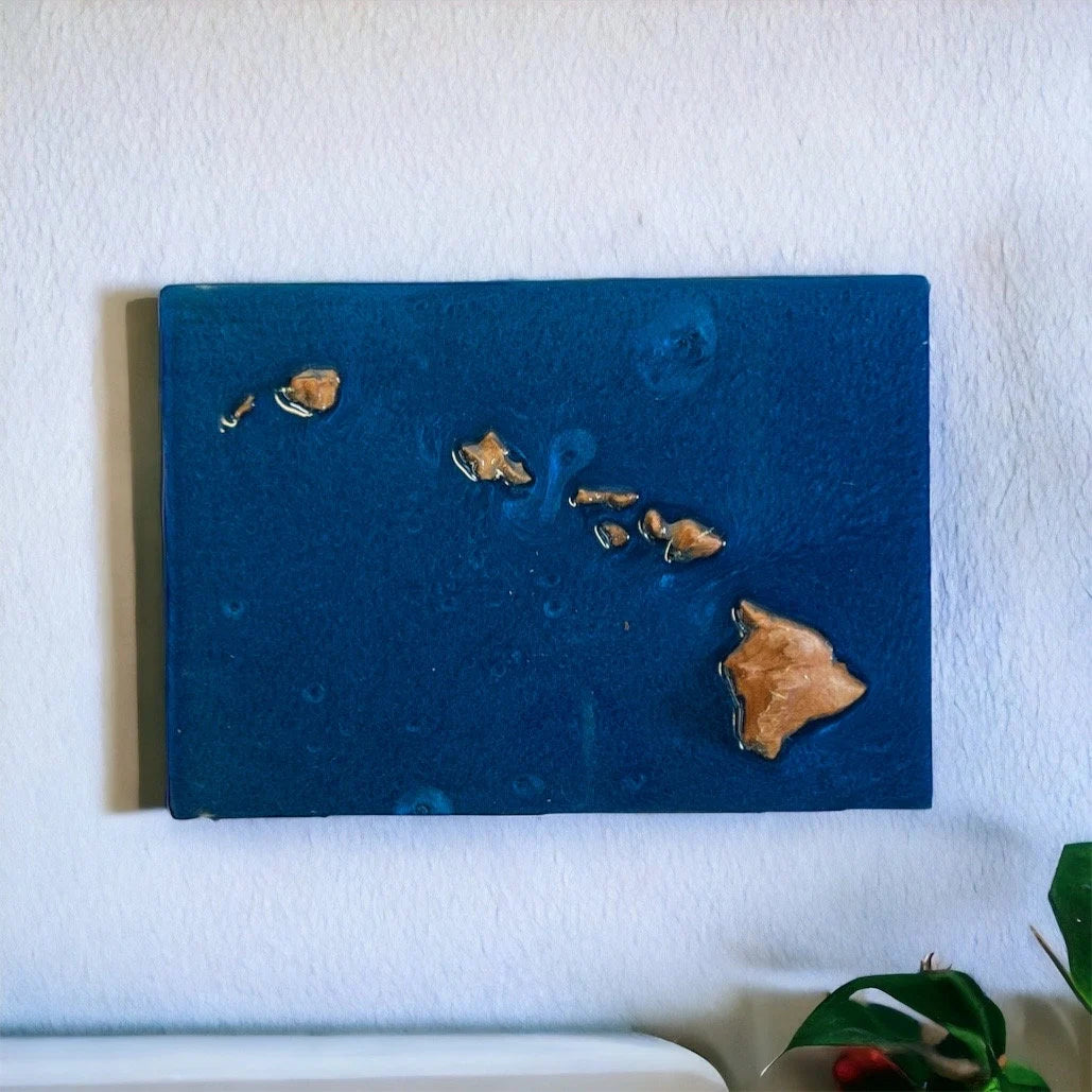 Hawaii 3D Topographic Wood Map | Hawaii State Gift