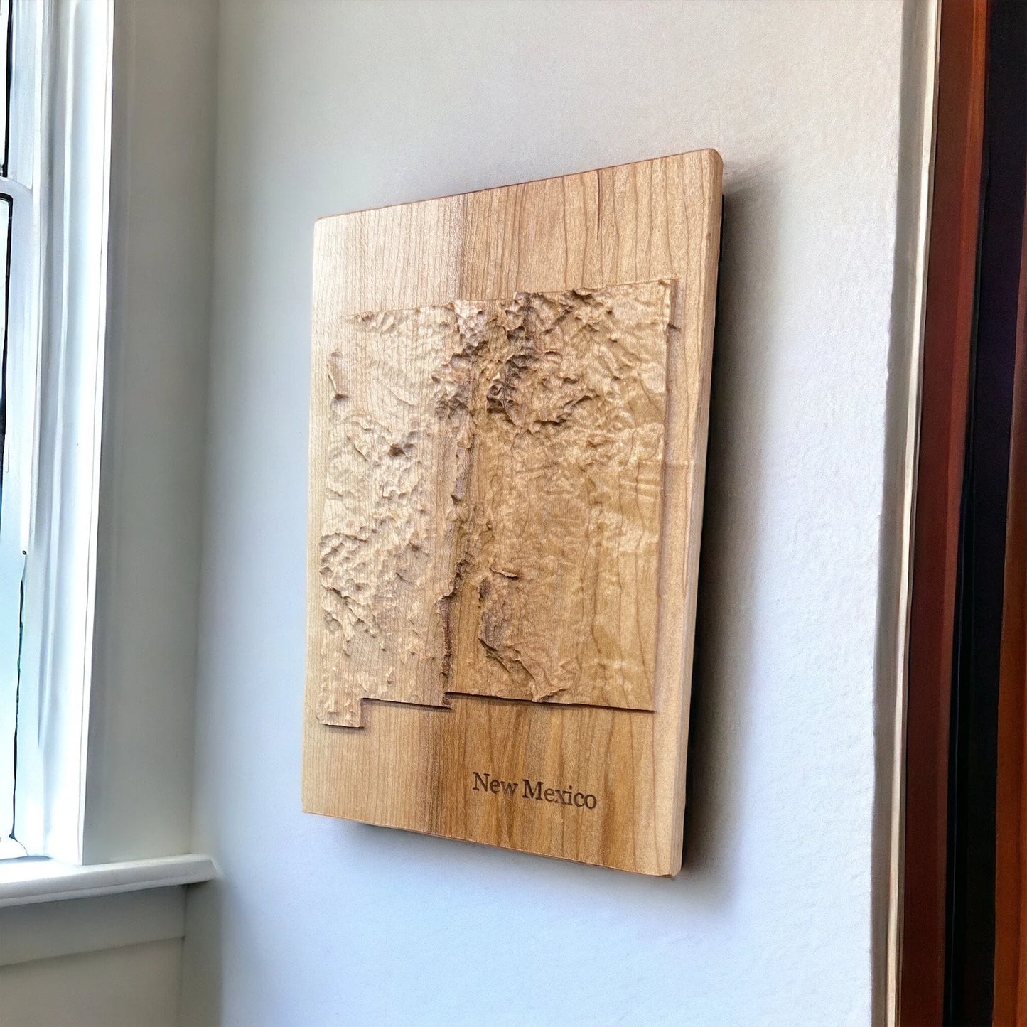 New Mexico 3D Topographic Wood Carved Relief Map | New Mexico Gift