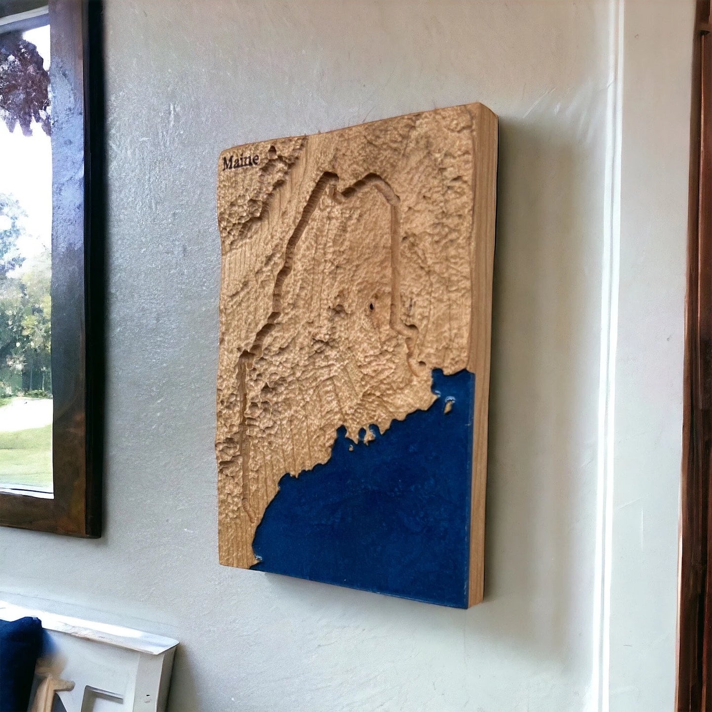 Maine State 3D Topographic Wood Map | New England Gift