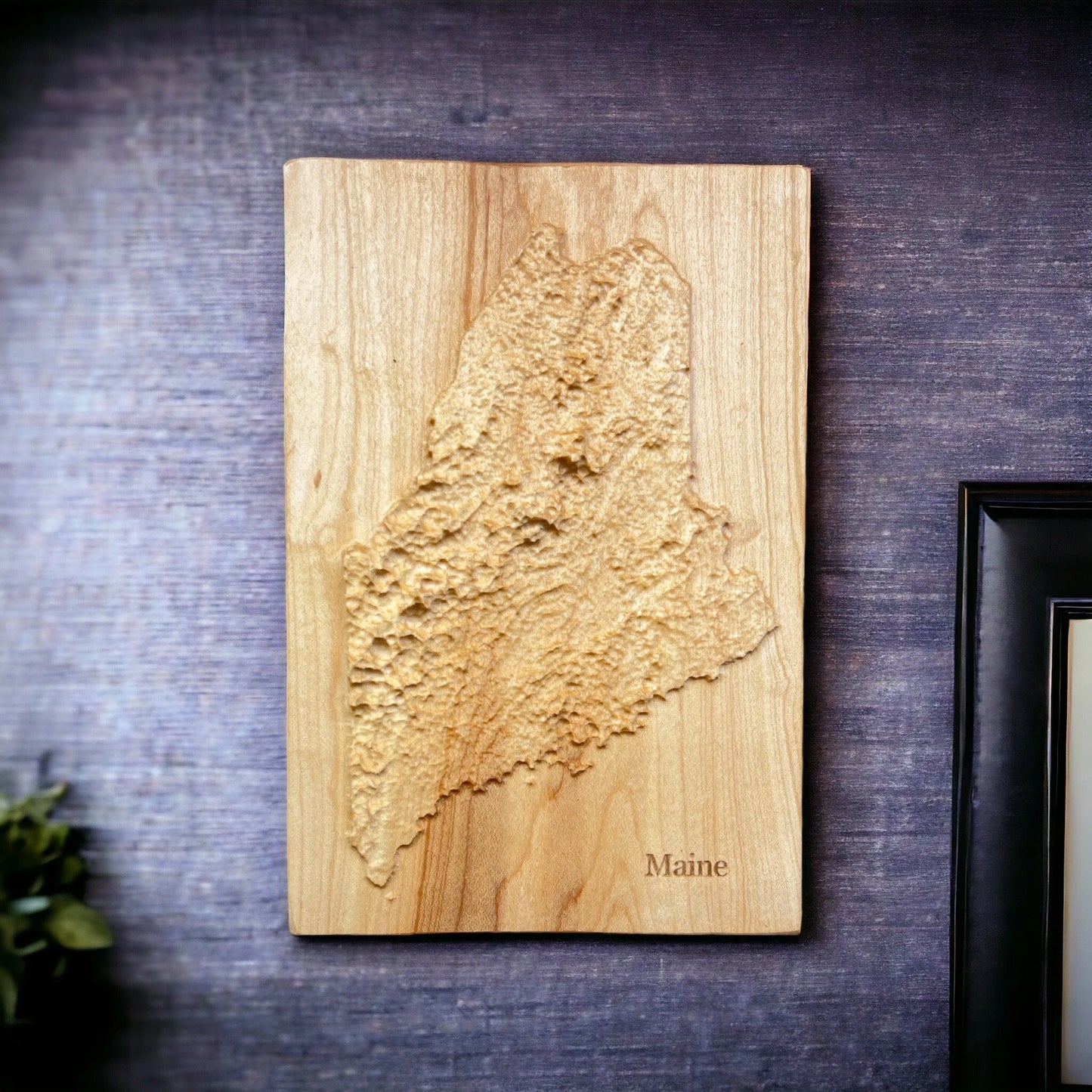 Maine State 3D Topographic Wood Map | New England Gift