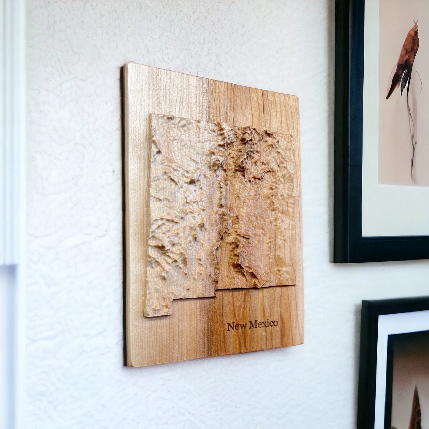 New Mexico 3D Topographic Wood Carved Relief Map | New Mexico Gift