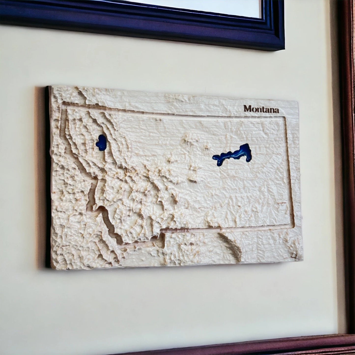 Montana 3D Topographic Wood Carved Relief Map | Montana Gift