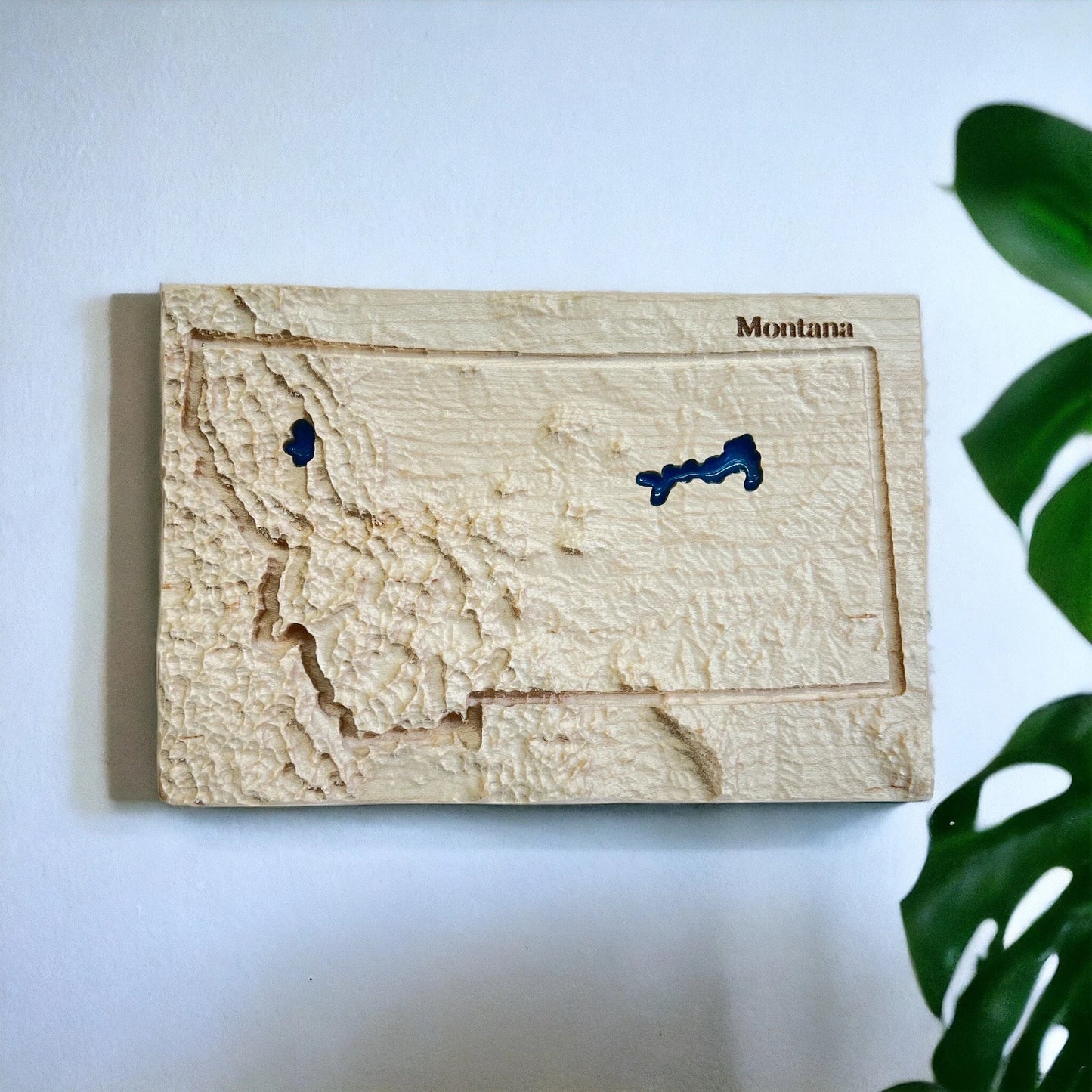 Montana 3D Topographic Wood Carved Relief Map | Montana Gift