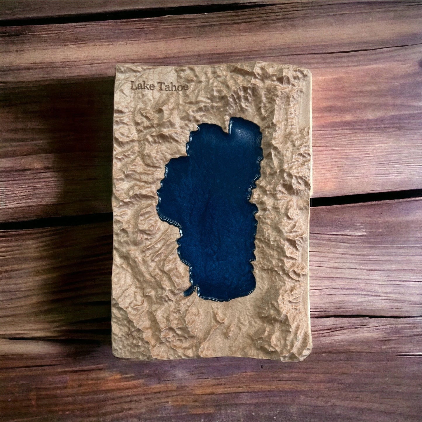 Lake Tahoe 3D Relief Wood Map | Lake Tahoe Gift