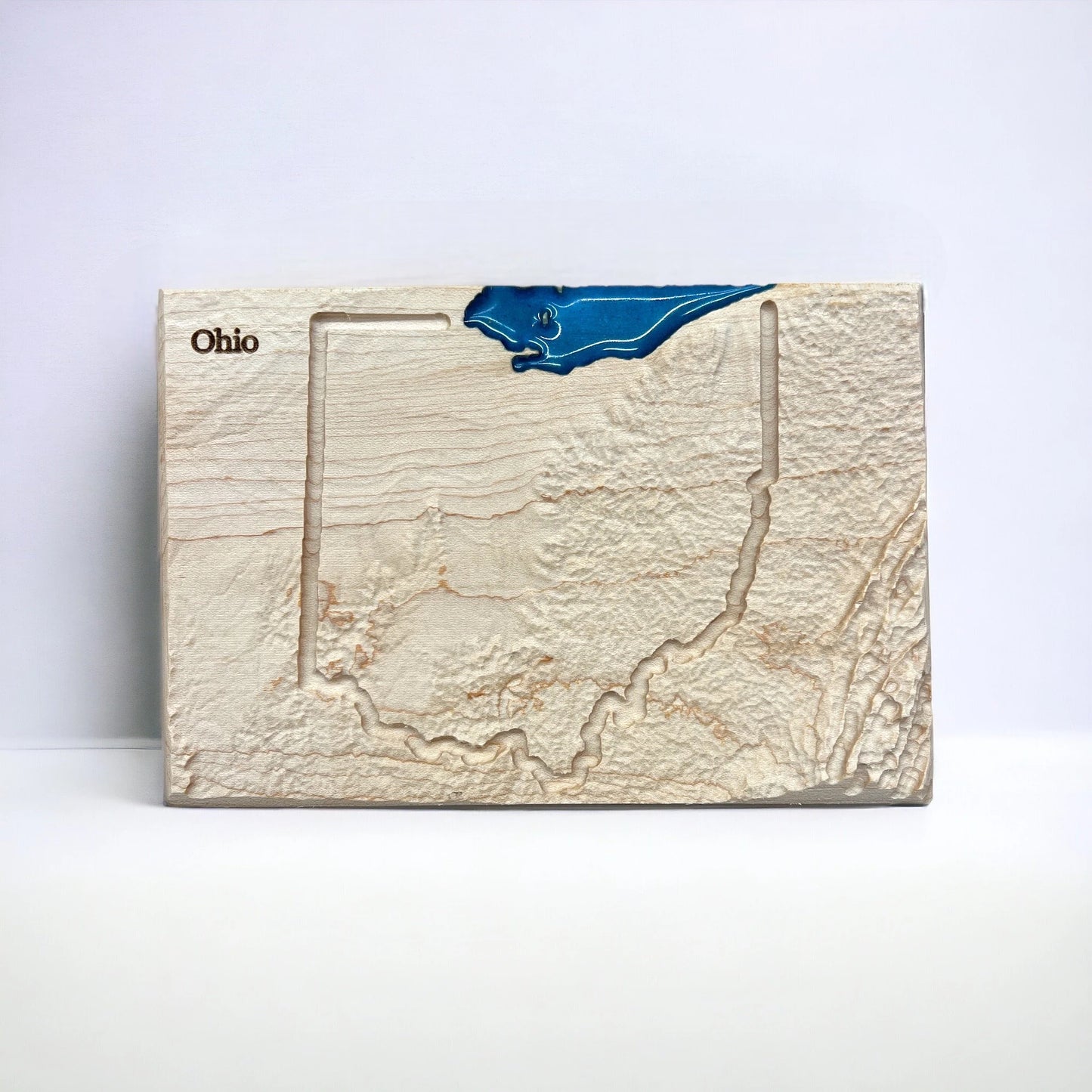 Ohio Wood Carved 3D Relief Map | Ohio State Map Gift
