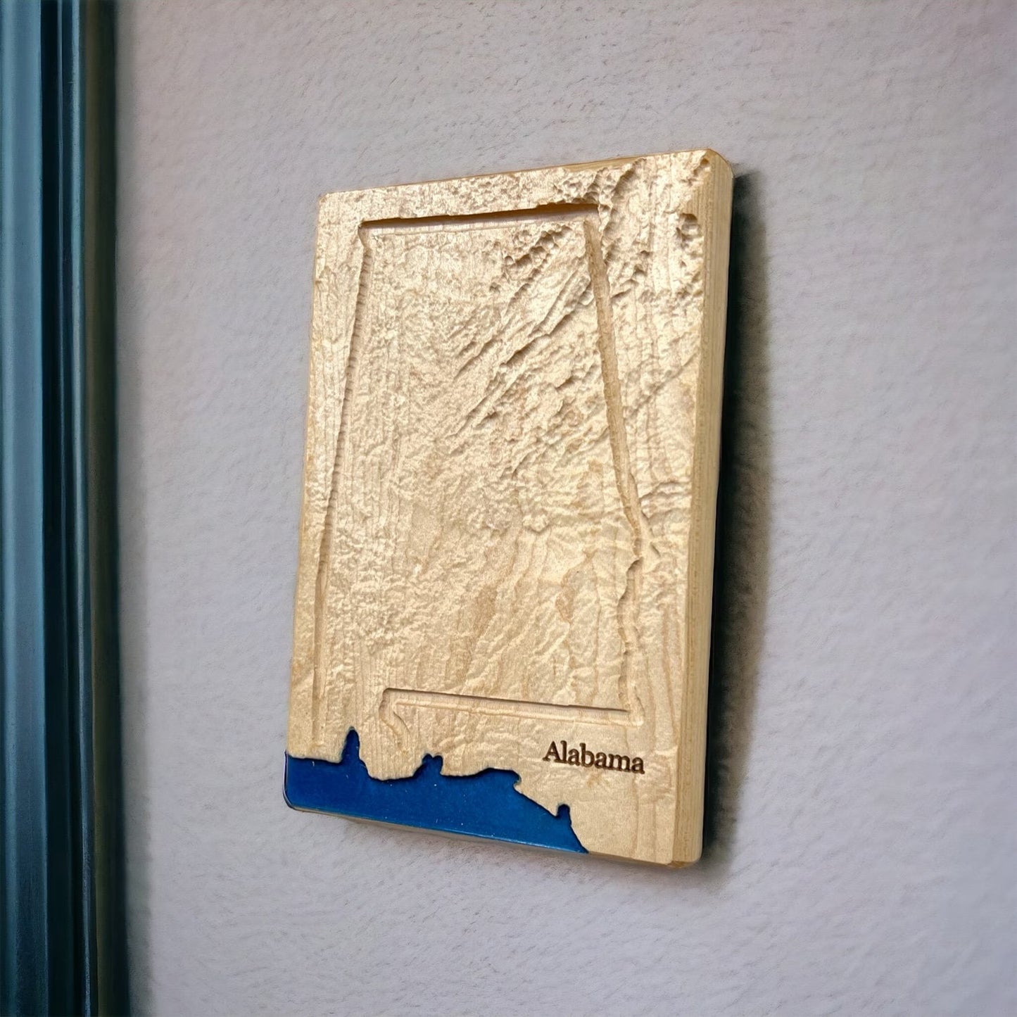 Alabama Map | Alabama Wood Carved Relief Map | Alabama Gift | Alabama Art | Alabama Home Decor | 3D Topographic Wood Map Alabama