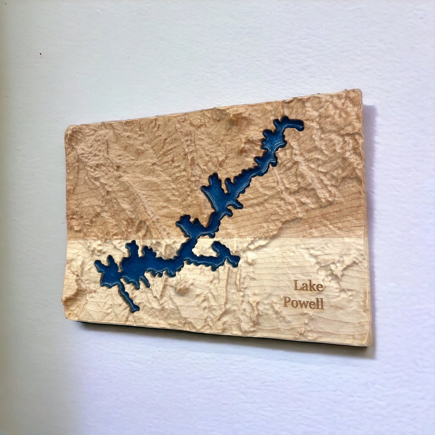 Lake Powell 3D Relief Map | Lake Powell Wood Epoxy Art | Lake Powell Reservoir Arizona | Travel Gift | Gift for Him | Lake Powell Gift