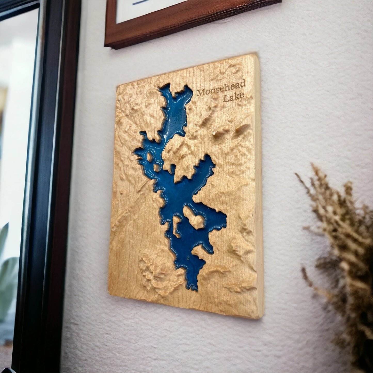 Moosehead Lake 3D Relief Wood-Carved Map | Maine State Gift