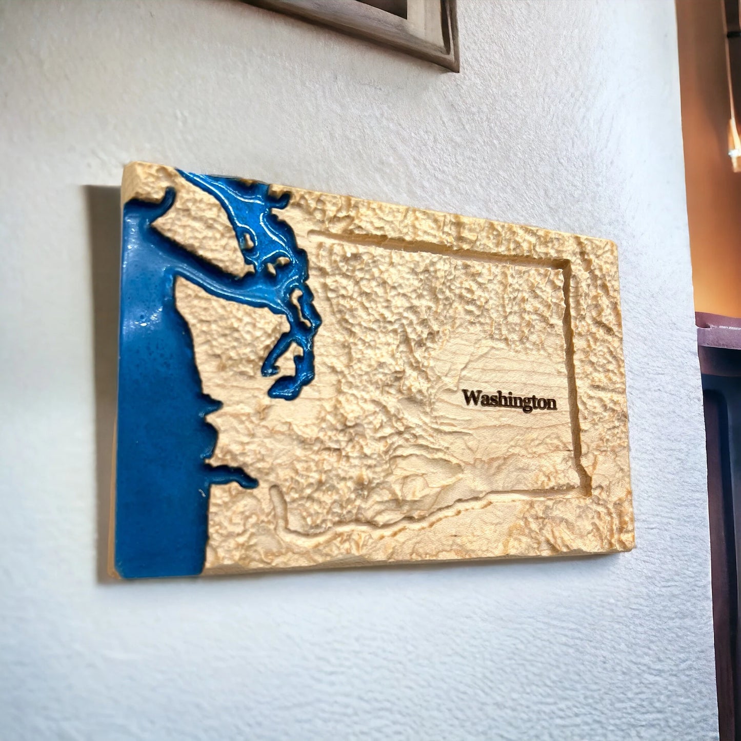 Washington Wood Carved 3D Topographic Relief Map | WA State Gift