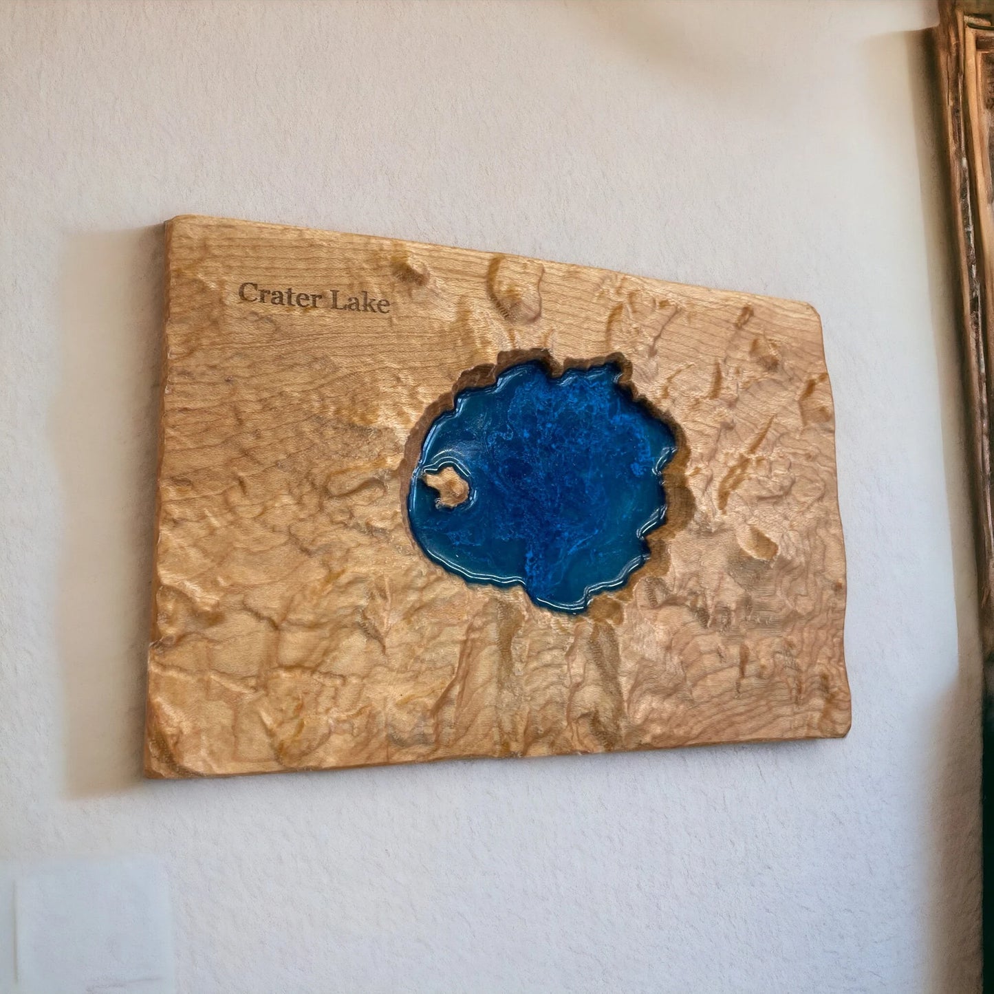 Crater Lake 3D Relief Map | Crater Lake Wood Epoxy Art | Crater Lake National Park Oregon | Travel Gift | Gift for Him | Crater Lake Gift