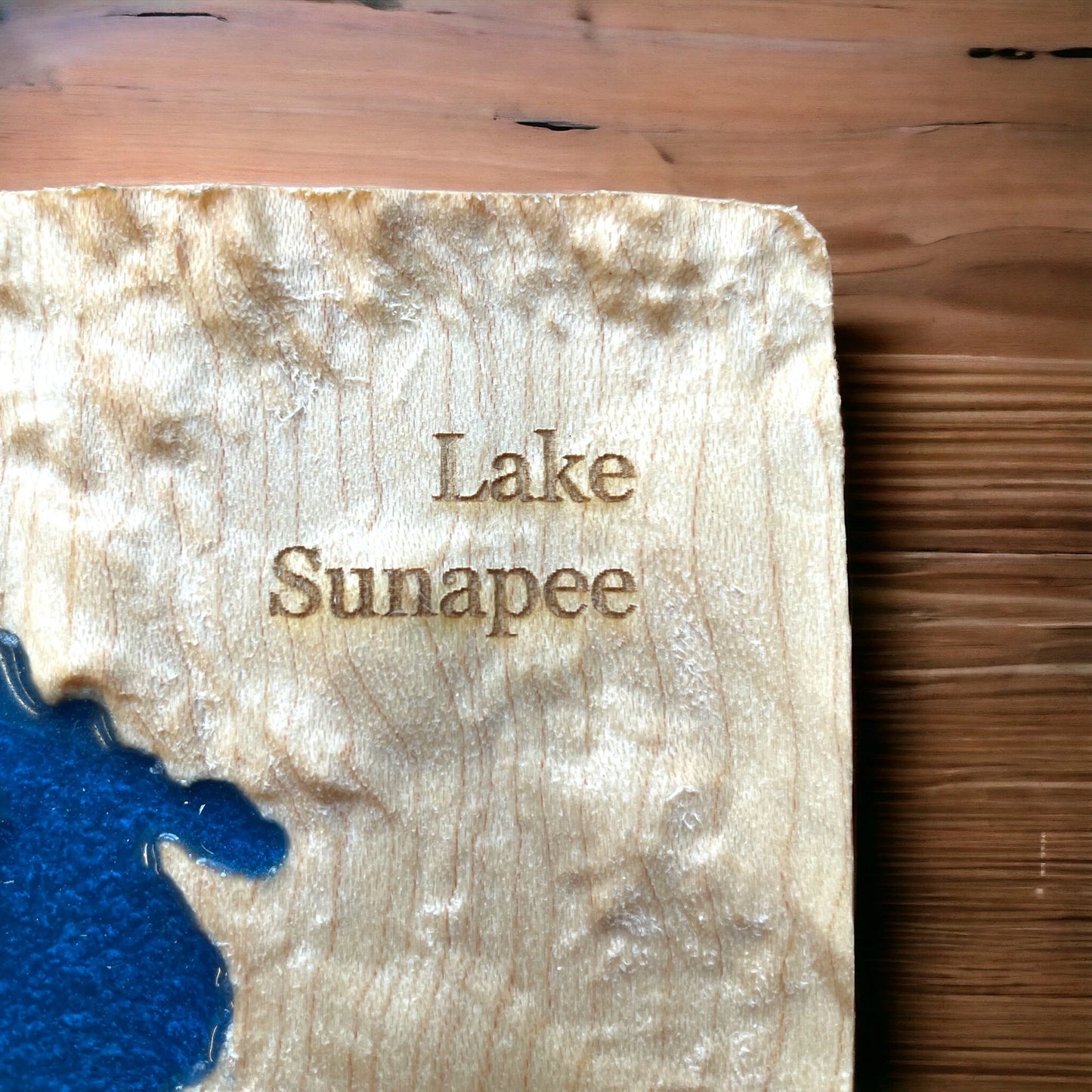 Lake Sunapee 3D Wood Epoxy Art Relief Map | Lake Sunapee NH Gift