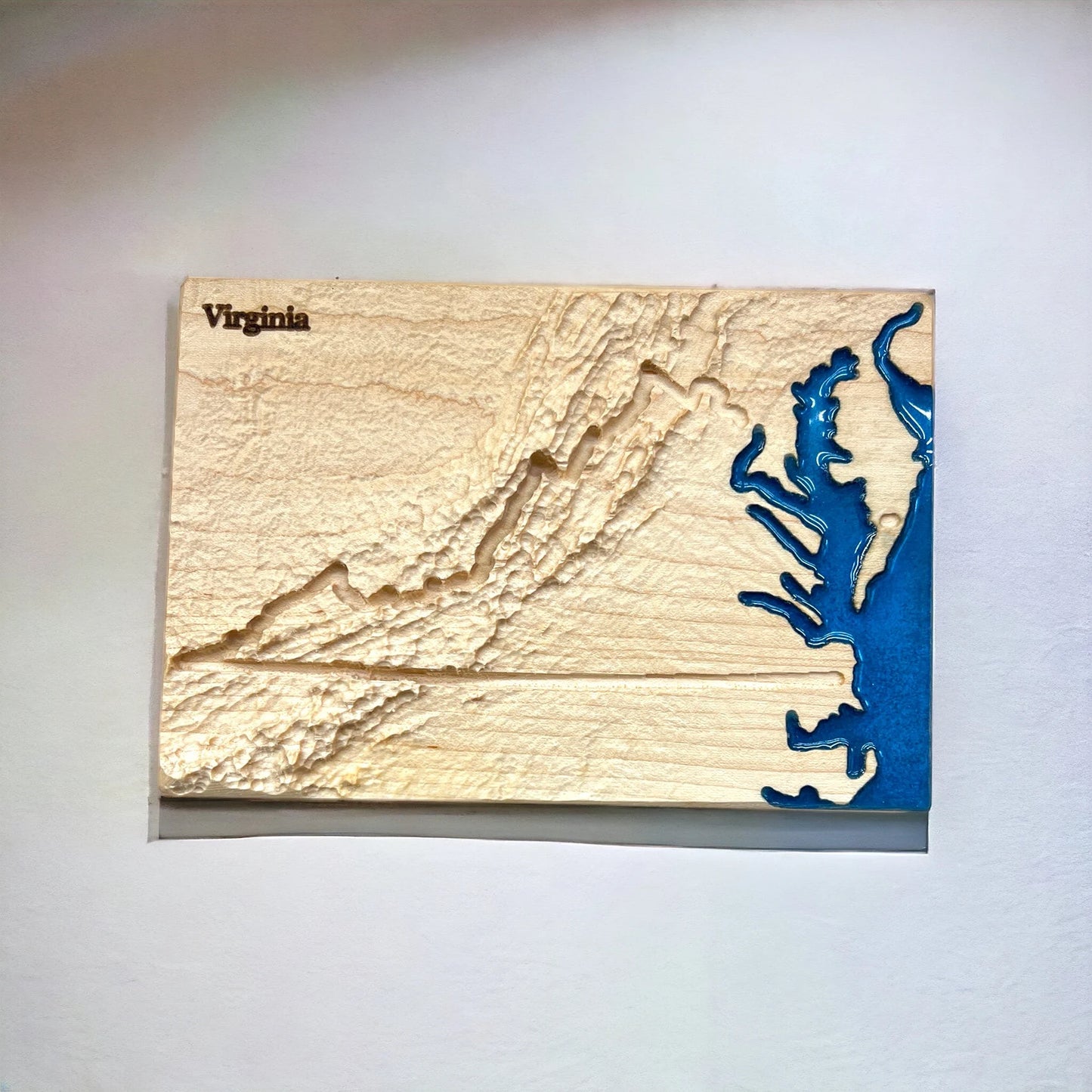 Virginia State 3D Topographic Wooden Carved Relief Map | Virginia State Gift