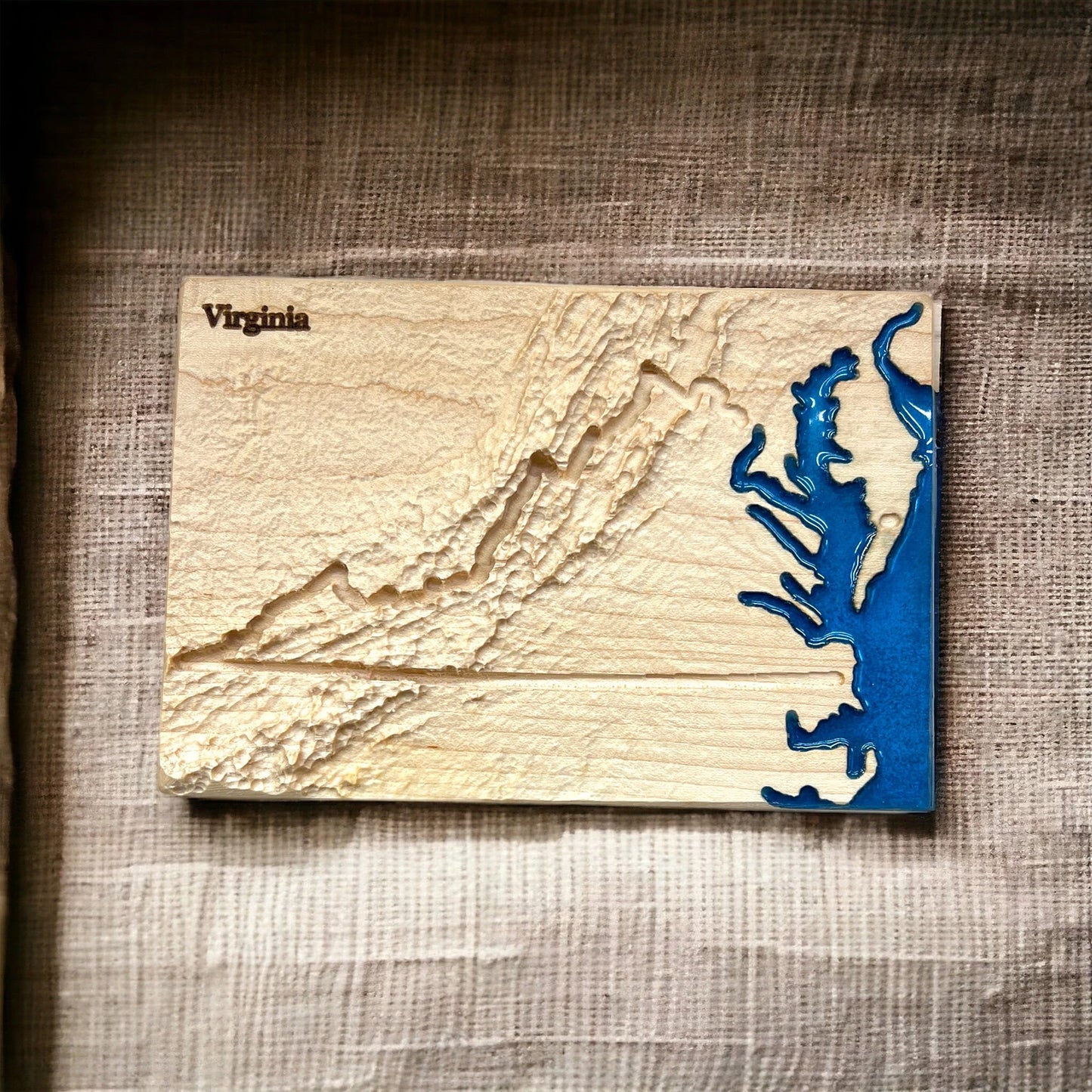 Virginia State 3D Topographic Wooden Carved Relief Map | Virginia State Gift
