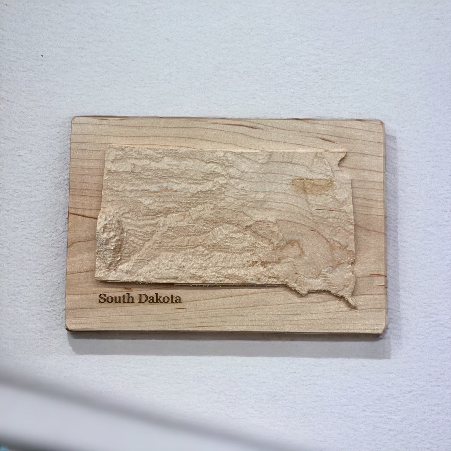 South Dakota Wood Carved 3D Relief Map | South Dakota State Gift