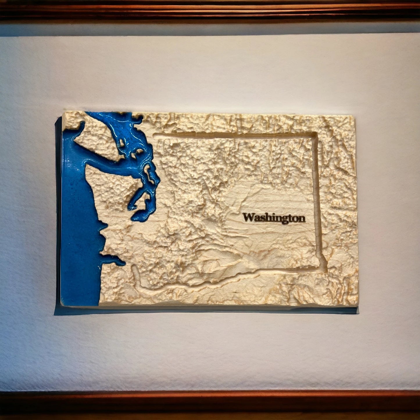 Washington Wood Carved 3D Topographic Relief Map | WA State Gift