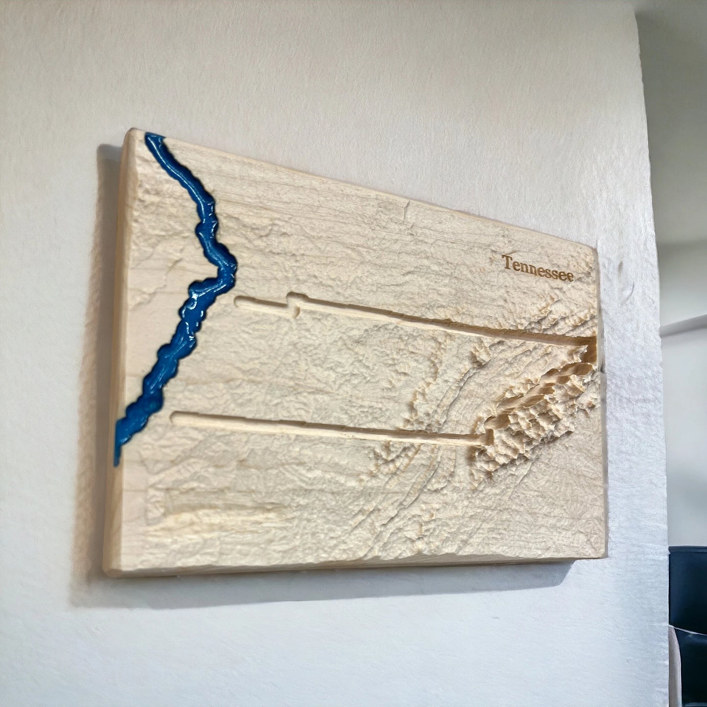 Tennessee State 3D Wood Carved Relief Map | Tennessee Gift