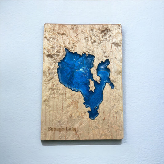 Sebago Lake 3D Relief Map | Maine State Gifts