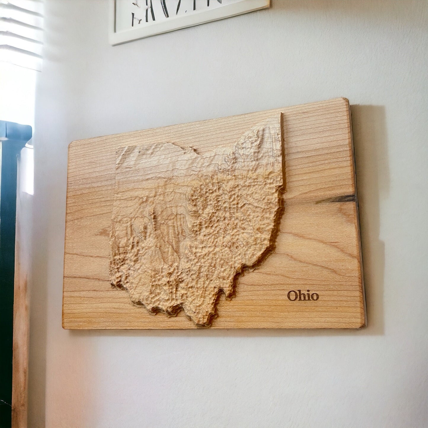 Ohio Wood Carved 3D Relief Map | Ohio State Map Gift