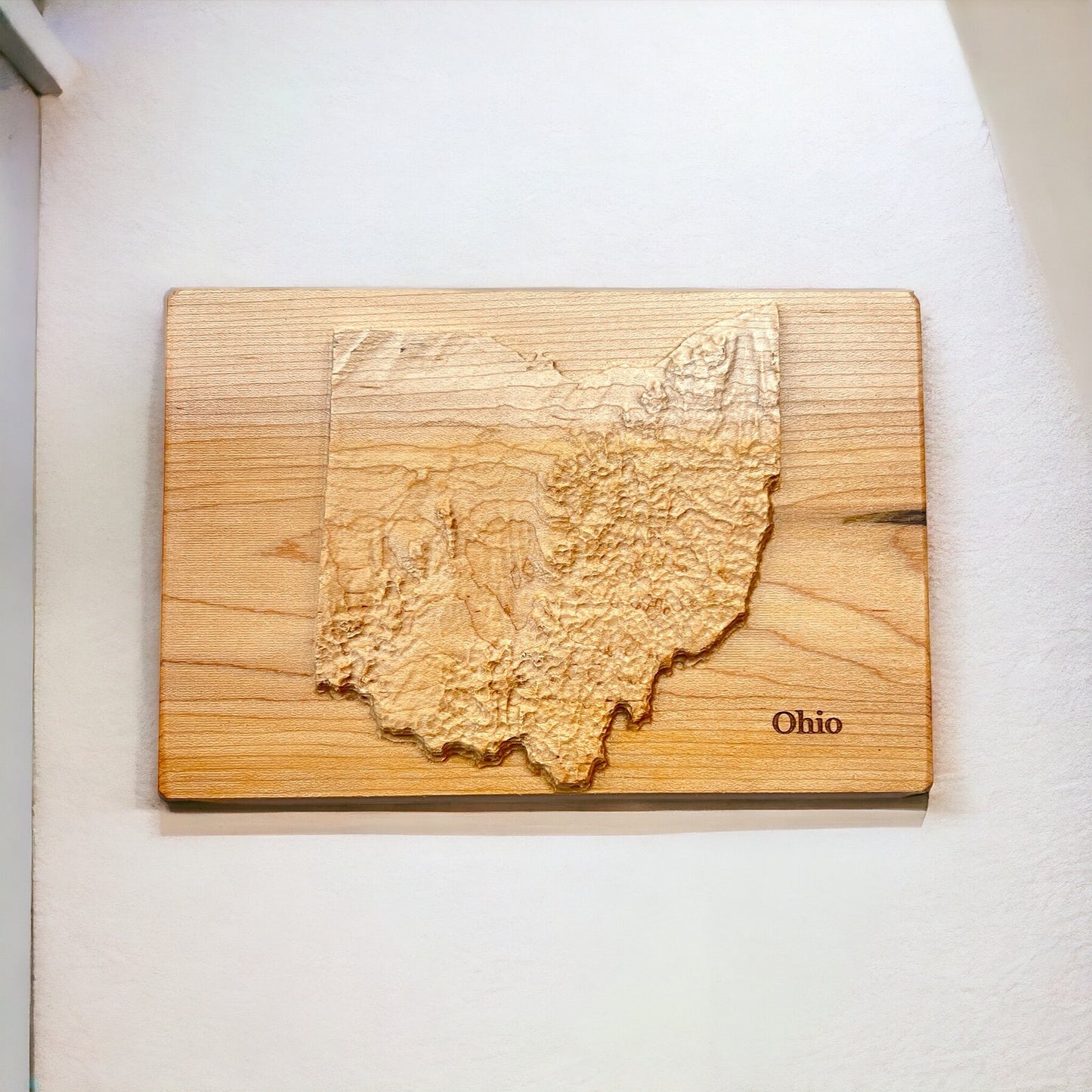 Ohio Wood Carved 3D Relief Map | Ohio State Map Gift