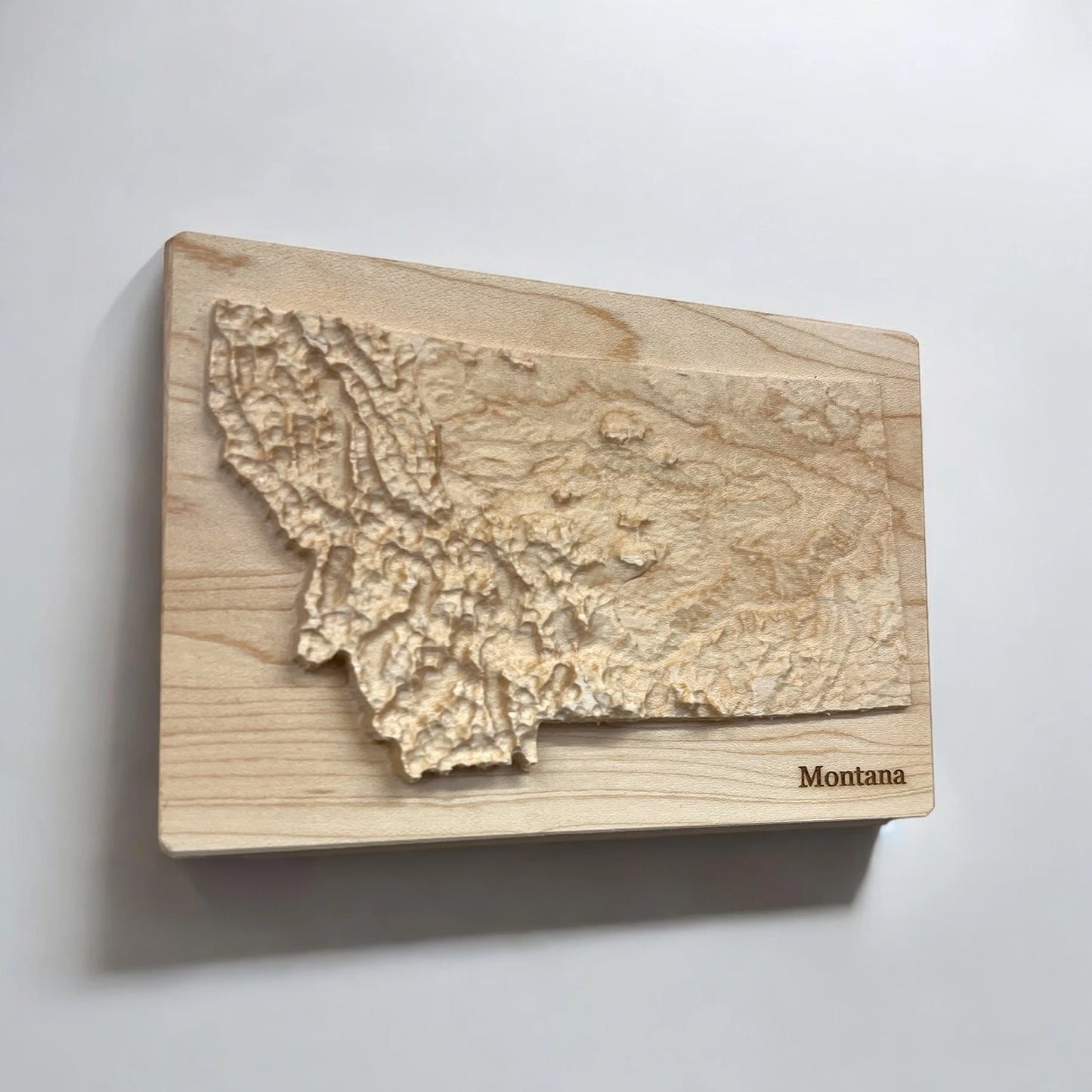 Montana 3D Topographic Wood Carved Relief Map | Montana Gift