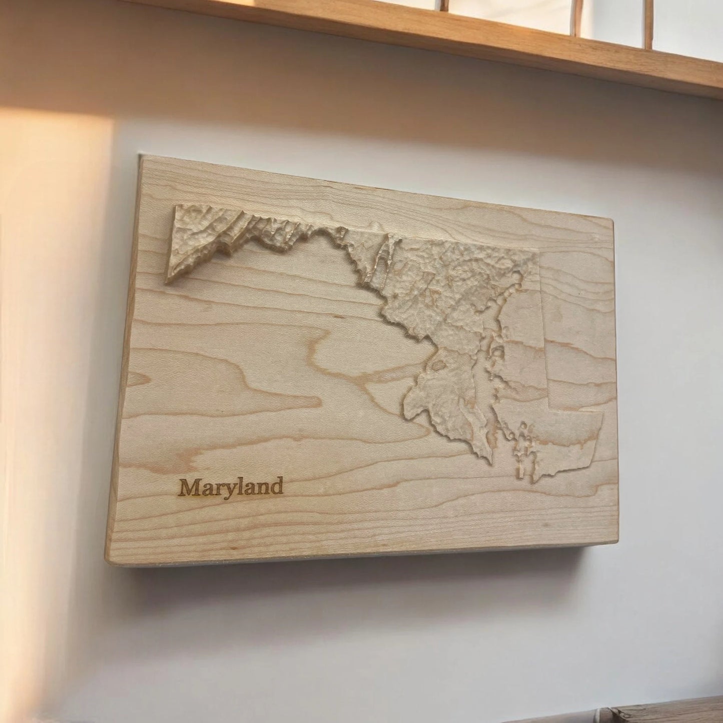 Maryland Topographic 3D Relief State Map | Maryland State Map Gift