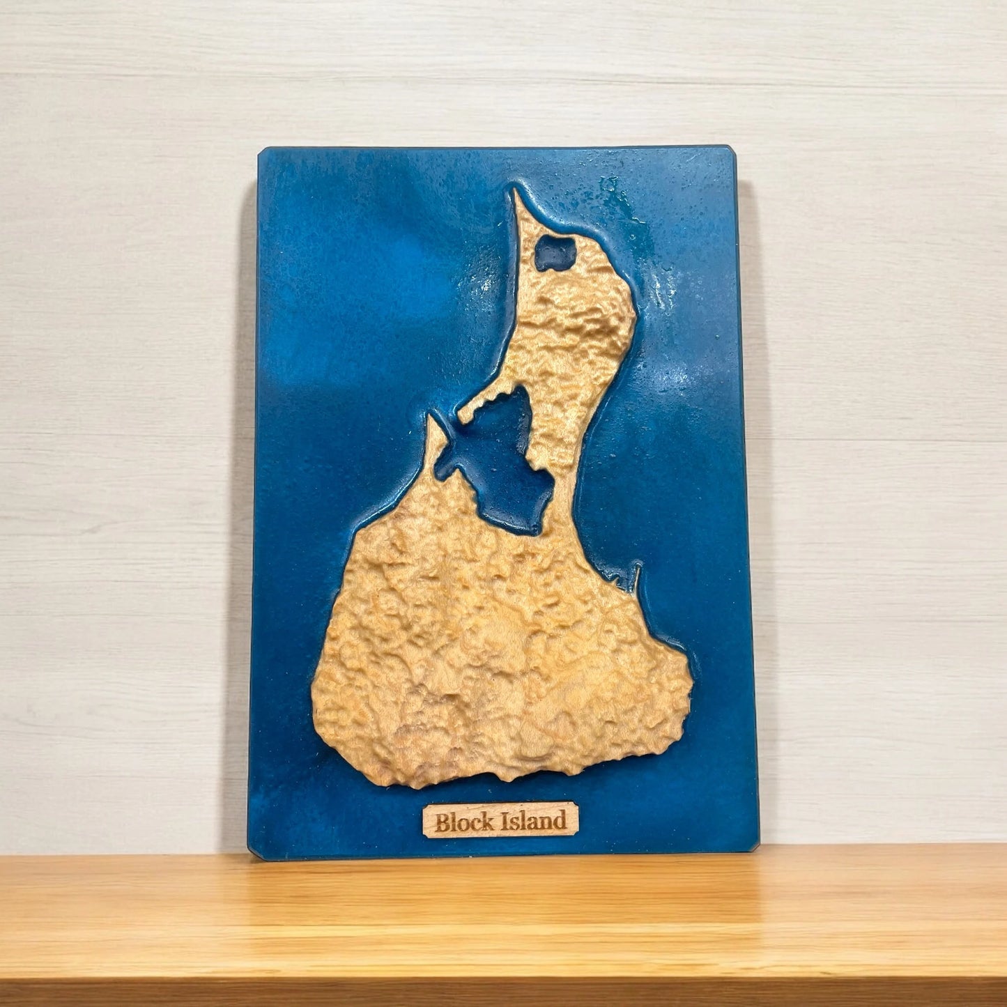 Block Island 3D Relief Map Art | Rhode Island Map Gift