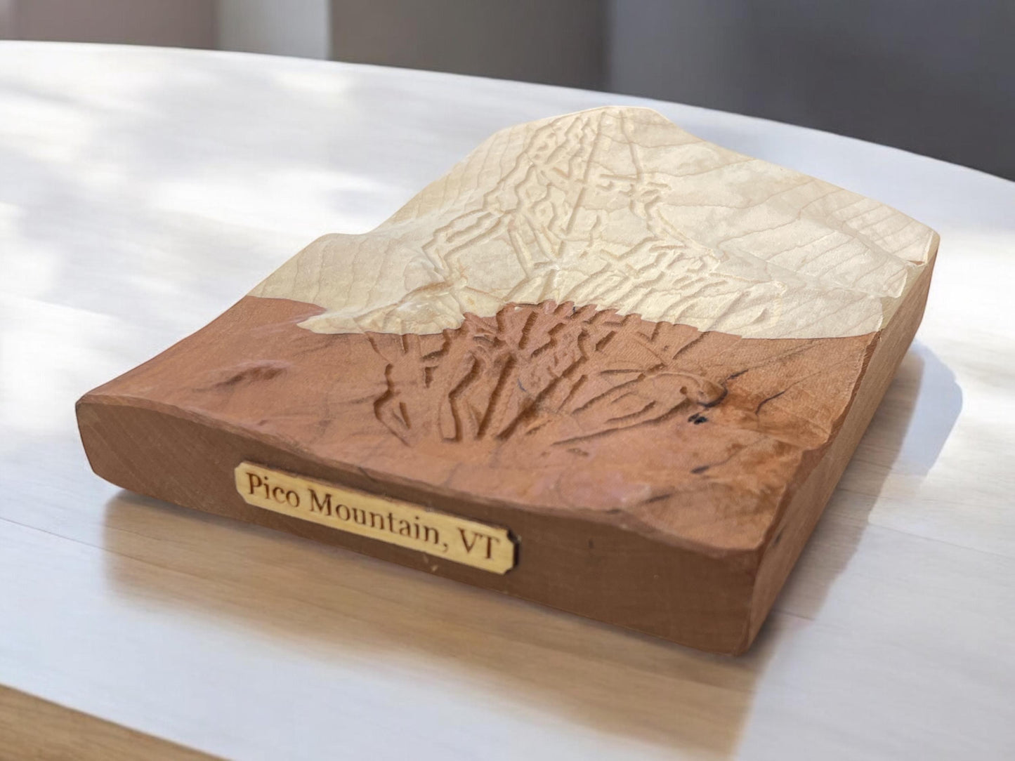 Pico Mountain 3D Relief Ski Map Vermont | VT Unique Gift