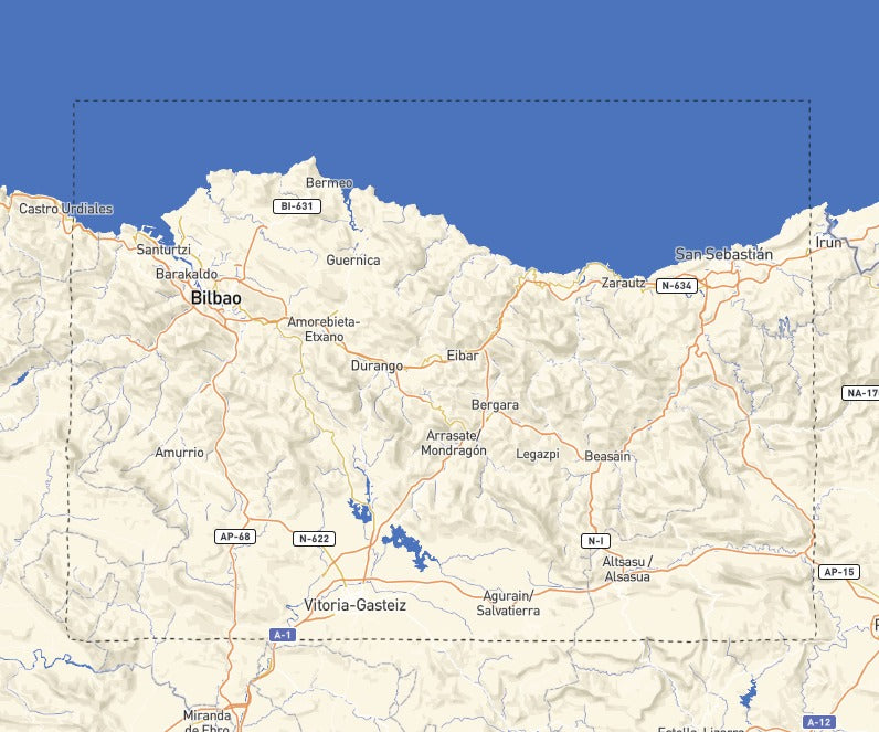 Custom Wooden Map of Biscay, Basque Country, Spain