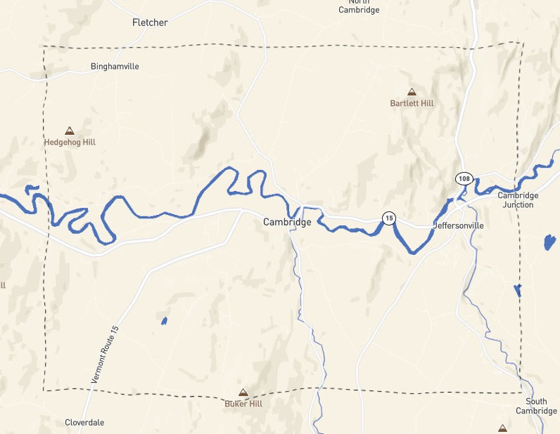 Custom Wooden Map of Lamoille County, Vermont, United States
