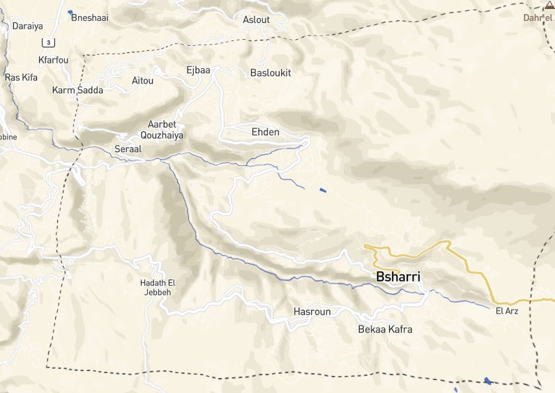 Custom Wooden Map of Zgharta, North Governorate, Lebanon