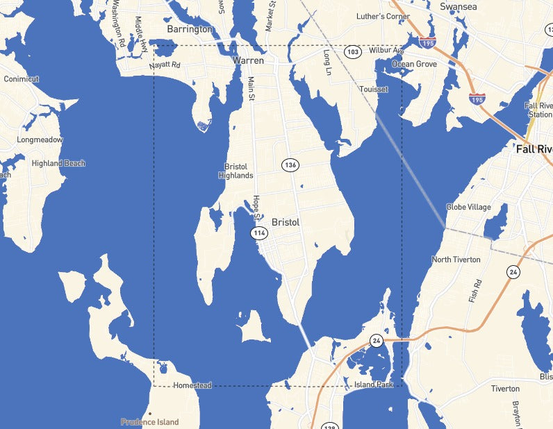 Custom Wooden Map of Bristol County, Rhode Island, United States