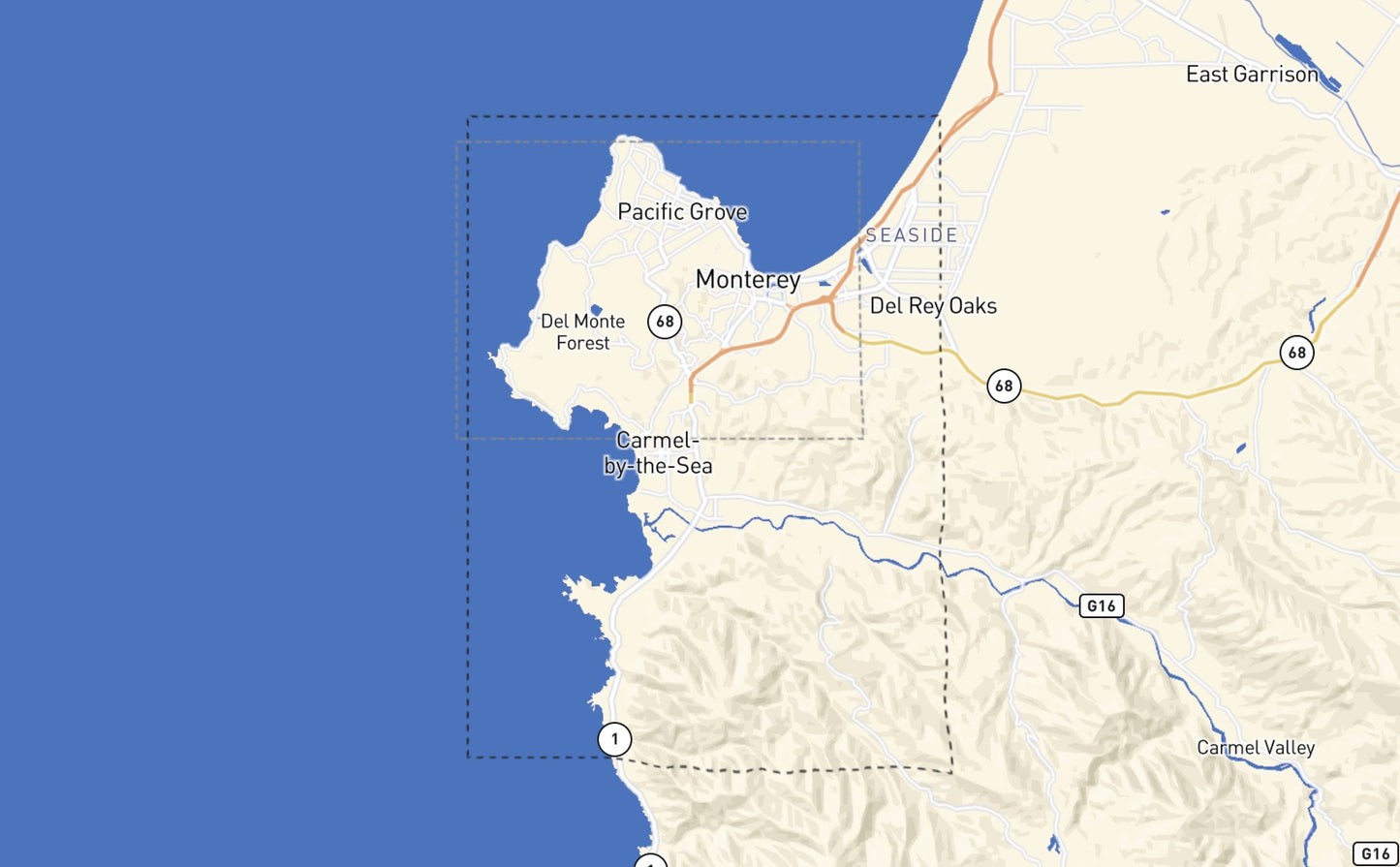 Custom Wooden Map of Monterey County, California, United States