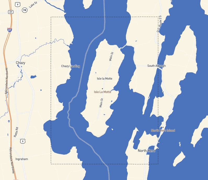 Custom Wooden Map of Grand Isle County, Vermont, United States