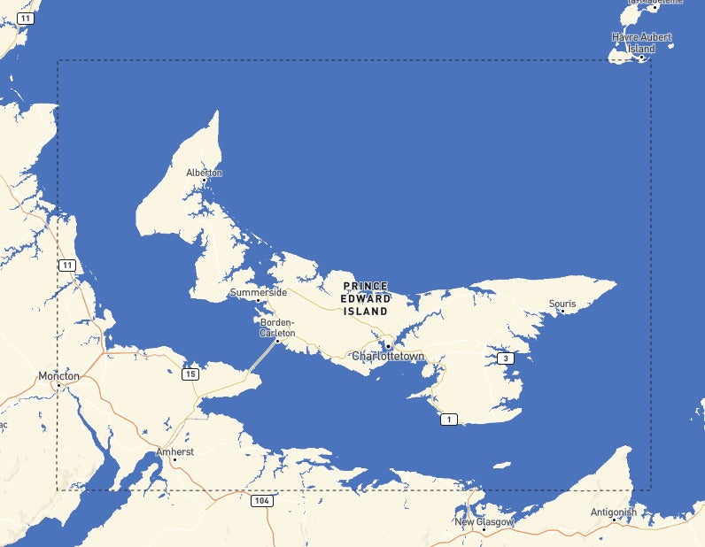 Custom Wooden Map of Prince Edward Island, Canada